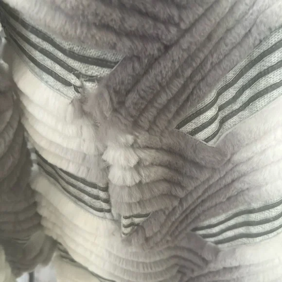Faux Fur Jacket by Bodan Gray and White